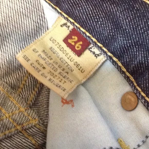 🦋 7FAM boot cut jeans size 26x33 1/2 - Picture 5 of 6